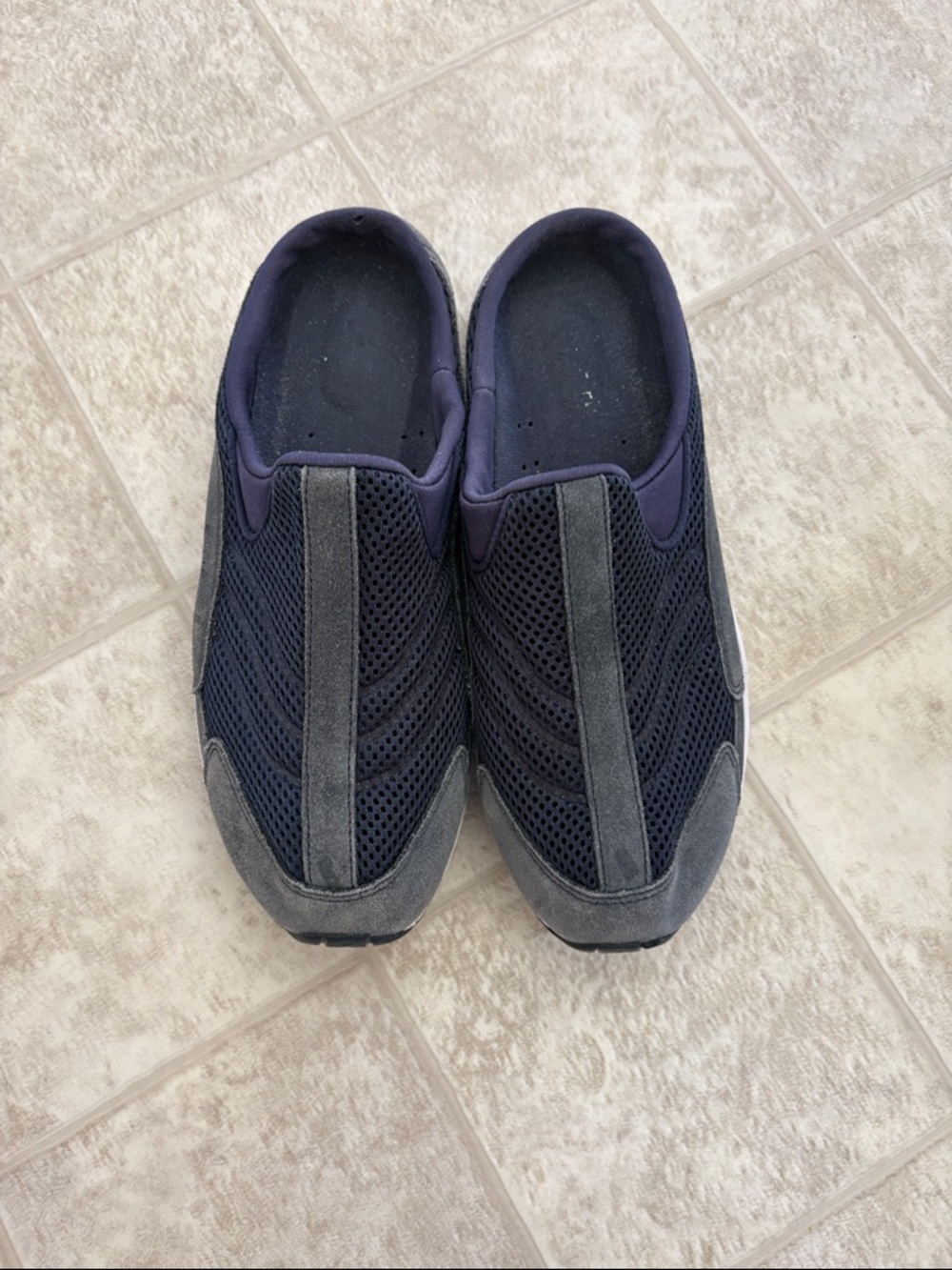 Women’s Slip-On Mesh Casual Shoes in Navy and Gray